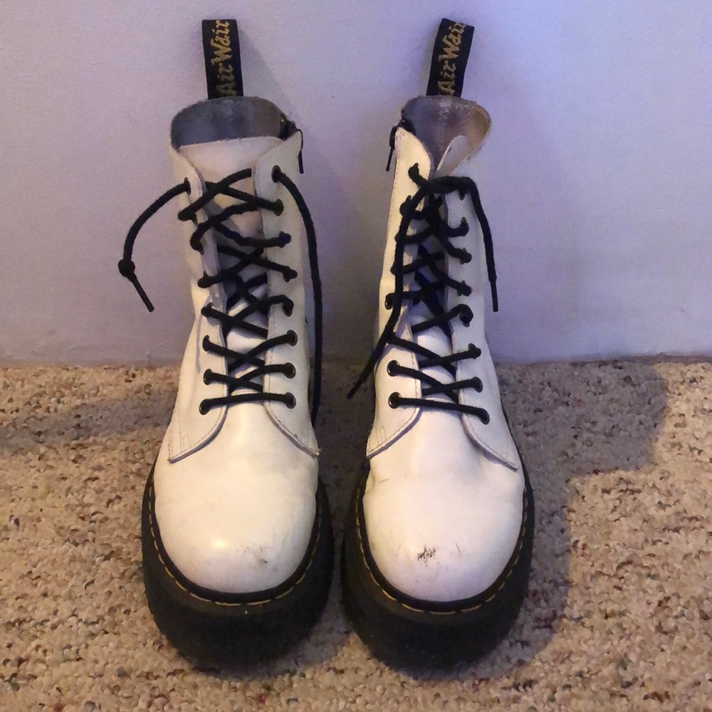White platform Doc Martens